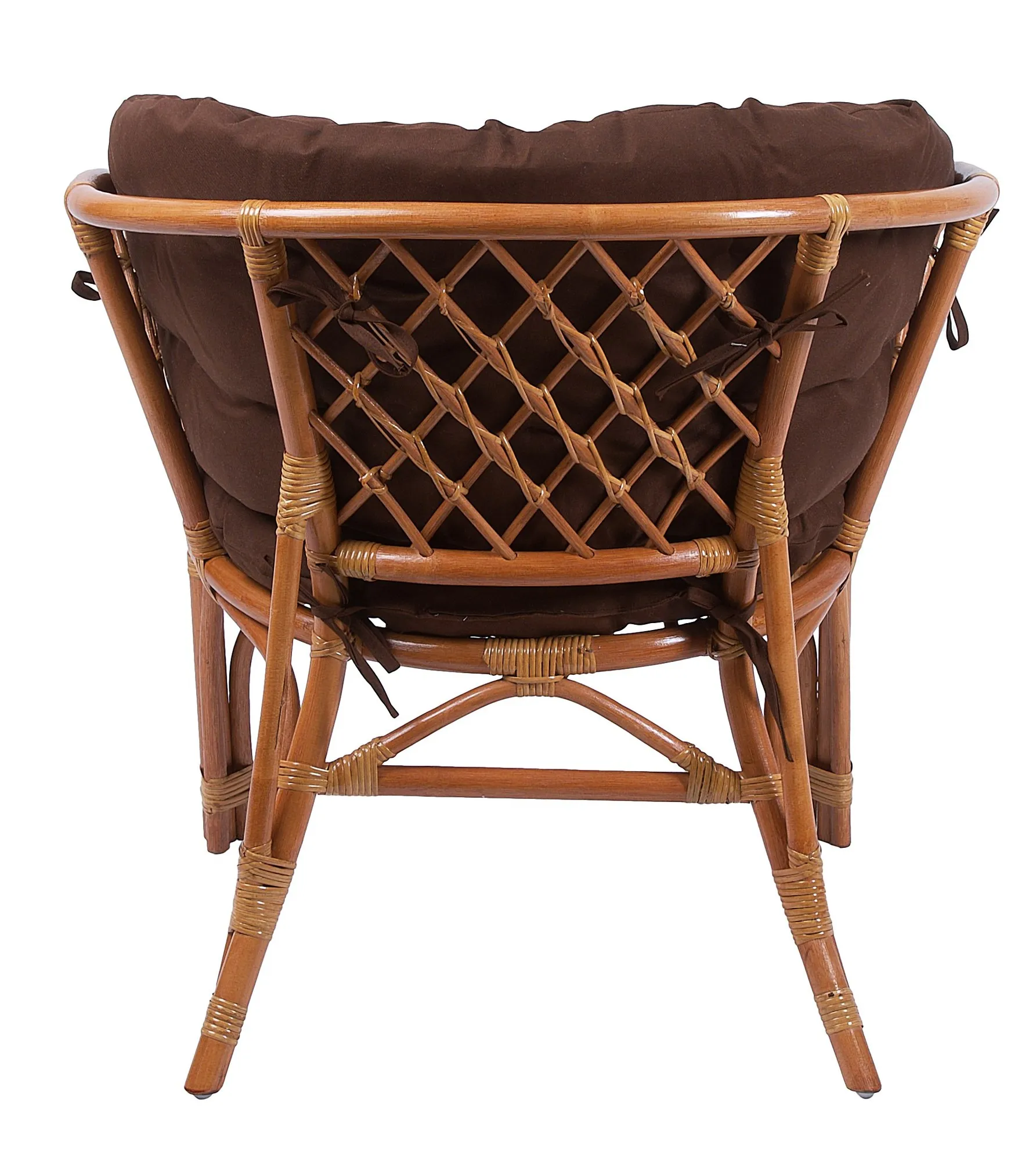 Комплект мебели из ротанга Багама дуэт с овальным столом коньяк (подушки твил полные коричневые)