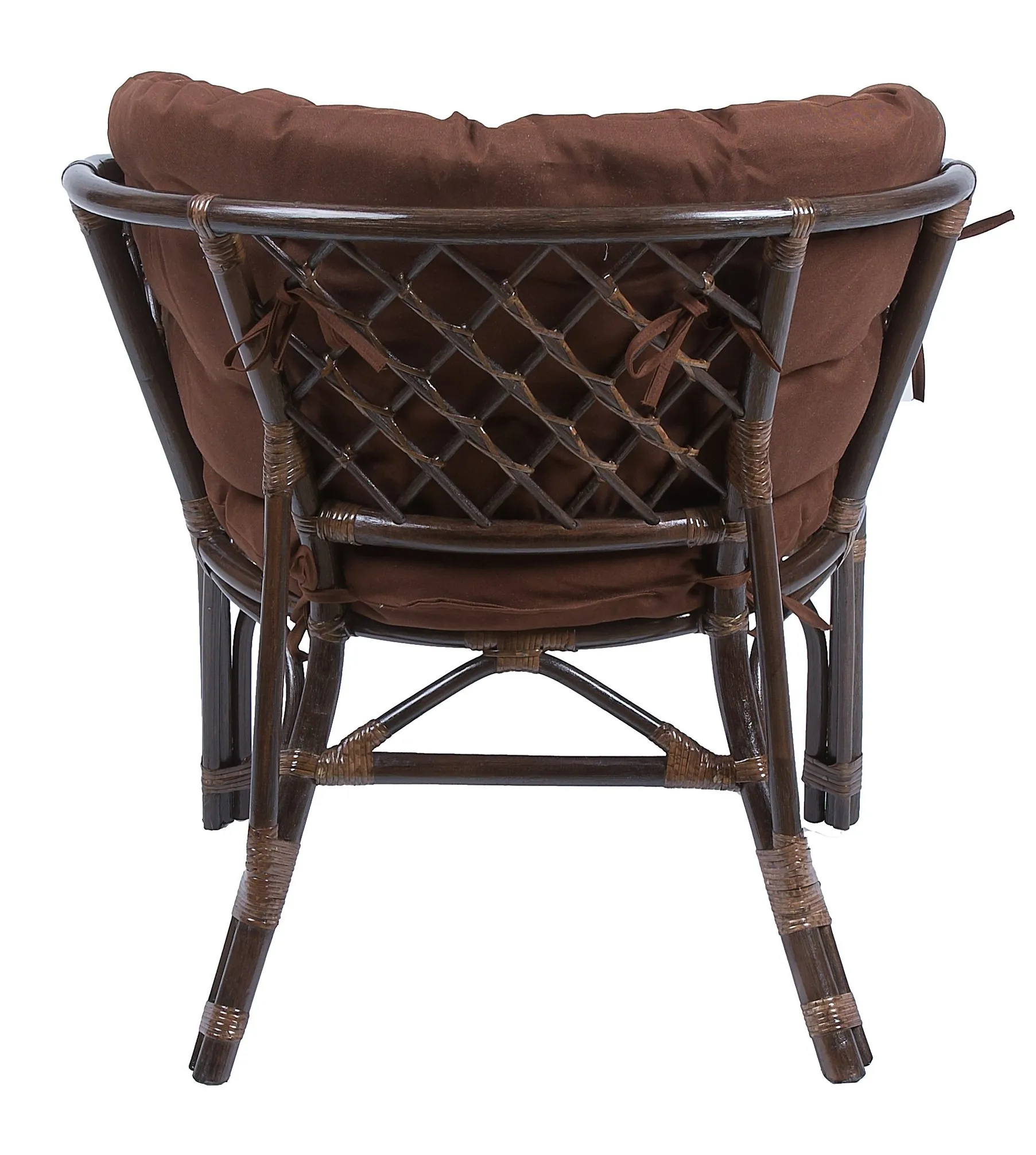 Комплект мебели из ротанга Багама дуэт с овальным столом коричневый подушки твил полные коричневые