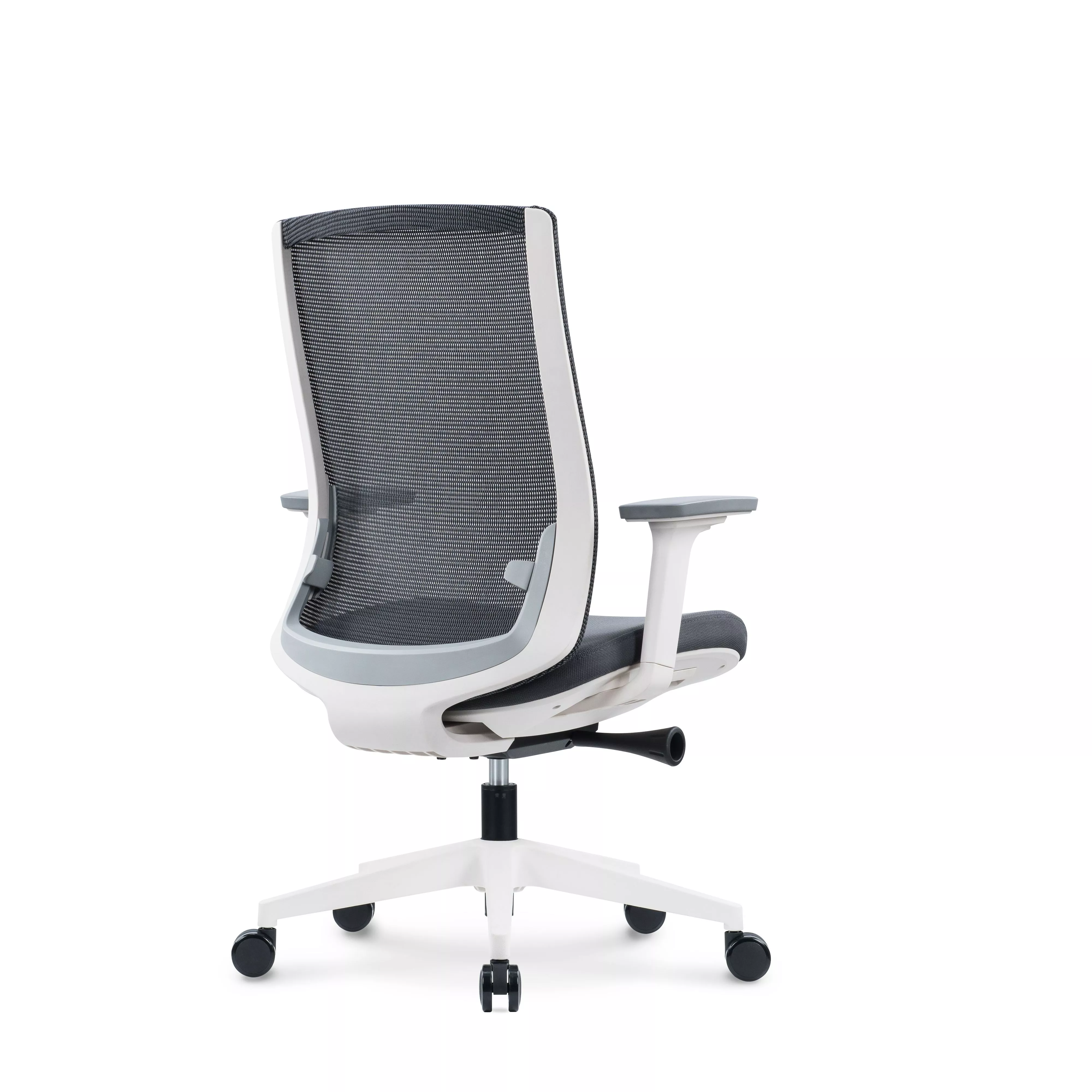 Кресло эргономичное NORDEN Ruby LB без подголовника белый пластик серый ткань CH-312B-W-GG