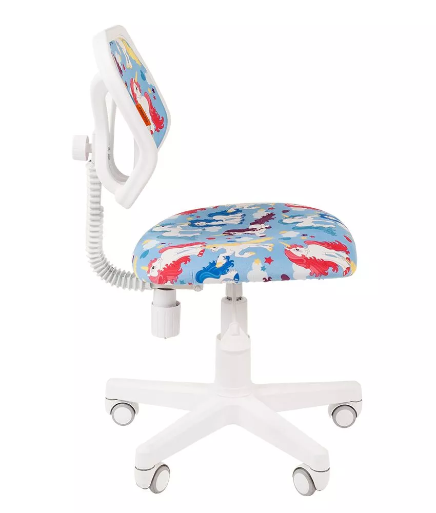 Детский компьютерный стул Chairman KIDS 106 белый пластик единороги