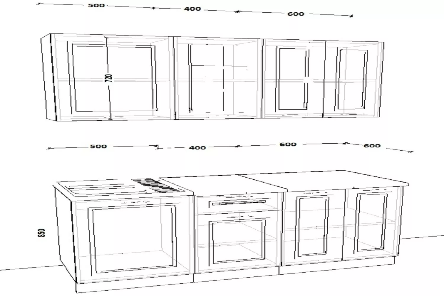 Прямой кухонный гарнитур 7 Белый Вегас 1,5 метра