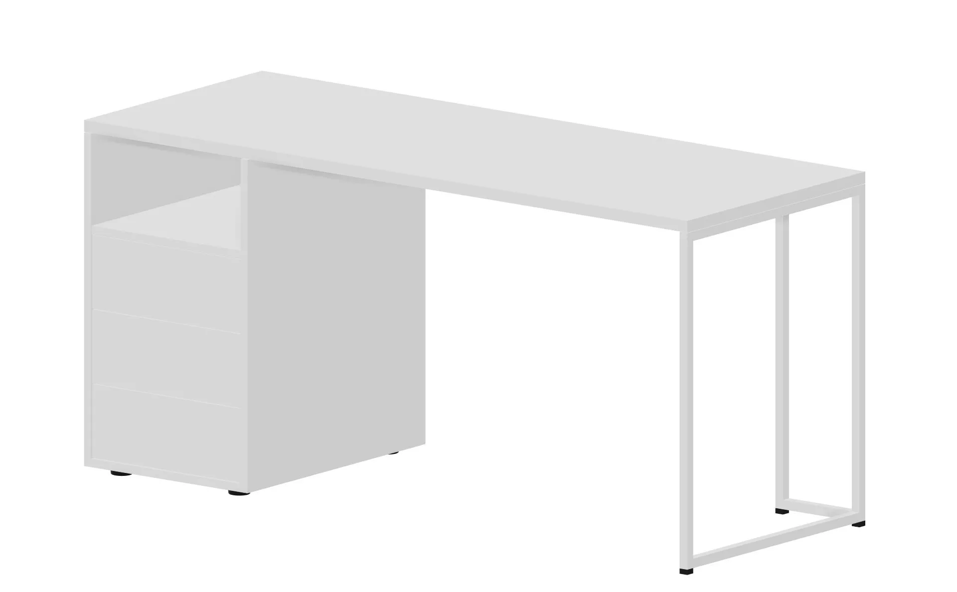Стол на опорной тумбе с 3 ящиками левый (push-to-open, в разборе) 158х60 Link GDB LKSTG166