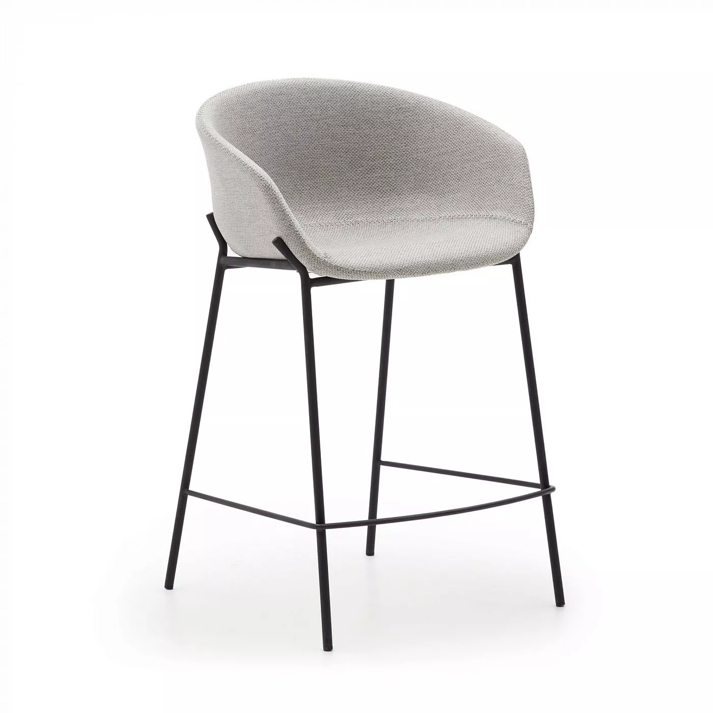 Полубарный стул La Forma Yvette светло-серый черные ножки 65 см