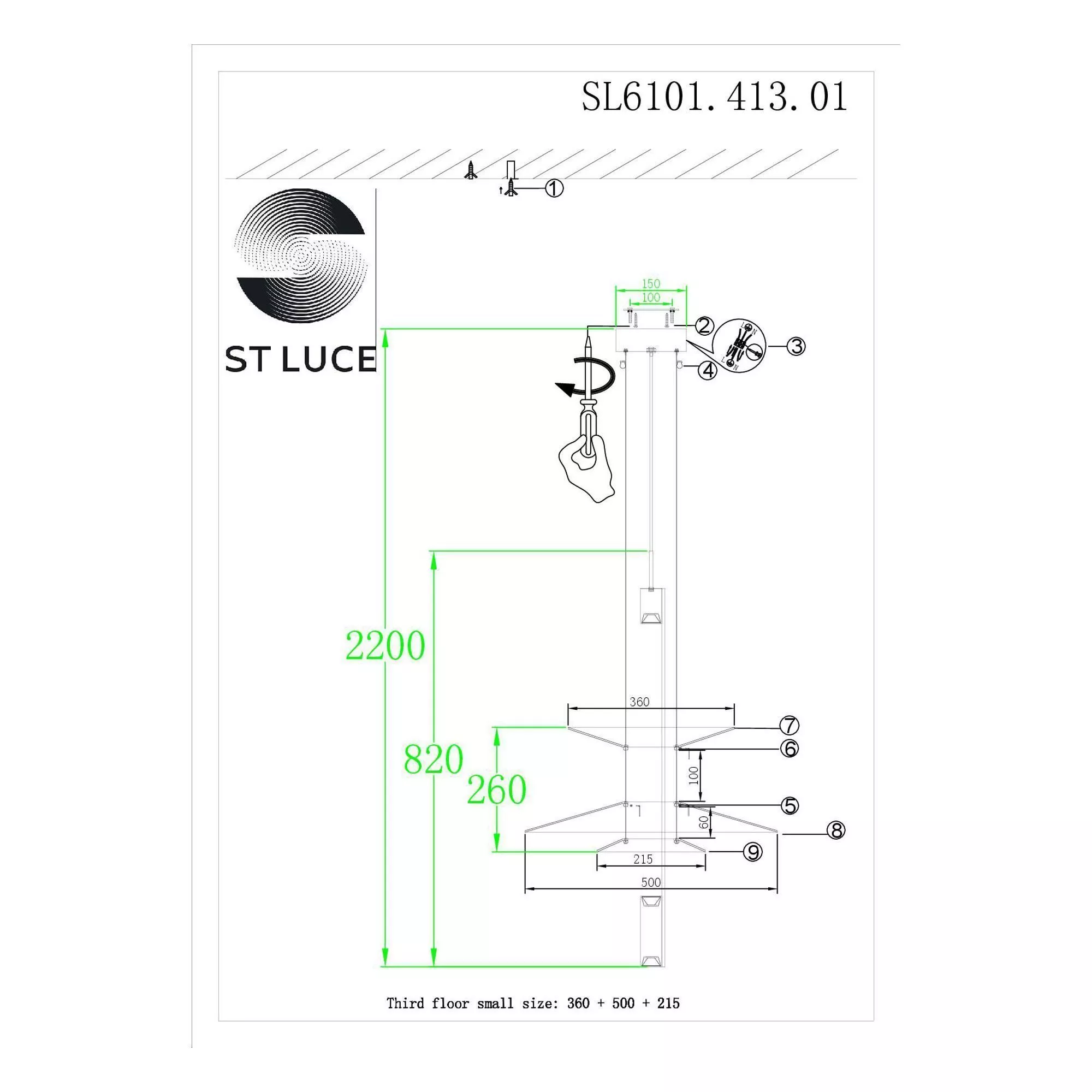 Подвесной светильник ST LUCE Isola SL6101.413.01