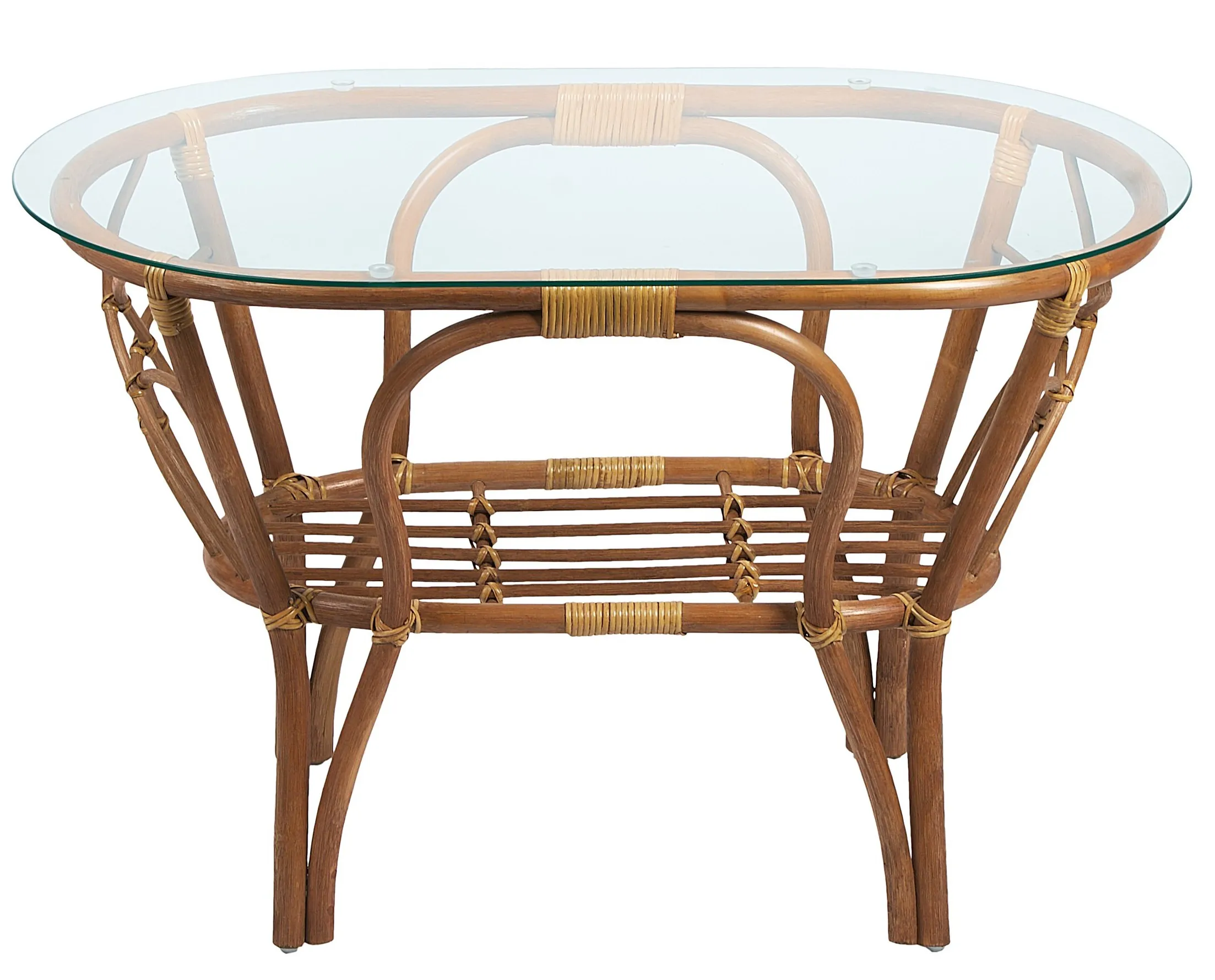 Комплект мебели из ротанга Багама дуэт с овальным столом миндаль (подушки твил полные коричневые)