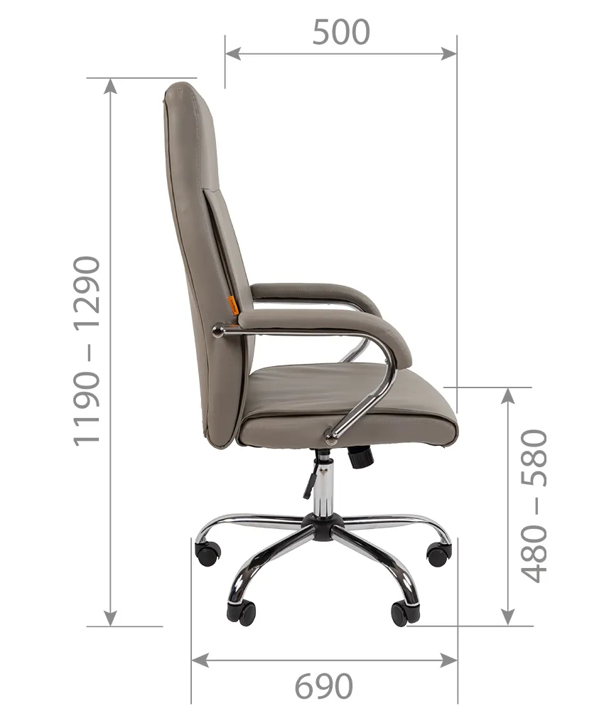 Кресло руководителя CHAIRMAN CH425 с высокой спинкой серый