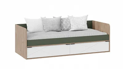 Кровать 80х200 Лео гикори джексон белый матовый дымчатый зеленый ТД-410.12.01