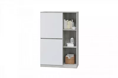 Шкаф для книг Лори 950 мм дуб серый / белый МЛК