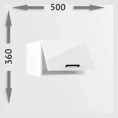 Шкаф навесной В 500 1 софт глубокий Белый глянец (h=360)