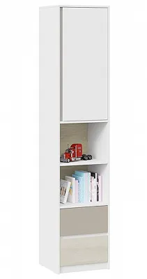 Шкаф комбинированный с накладкой Сканди дуб гарден белый глиняный серый СМ-386.07.20-20
