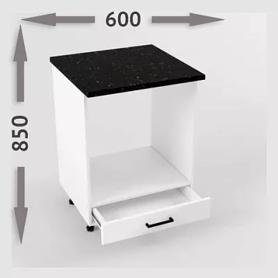Стол-тумба под духовой шкаф Белый глянец Н 600