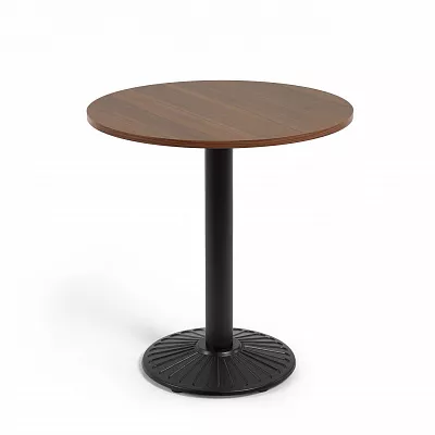 Круглый стол La Forma Tiaret ореховое дерево черная ножка d 695 см