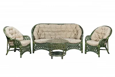 Комплект мебели из ротанга Черчилль (Рузвельт) с 3-х местным диваном олива