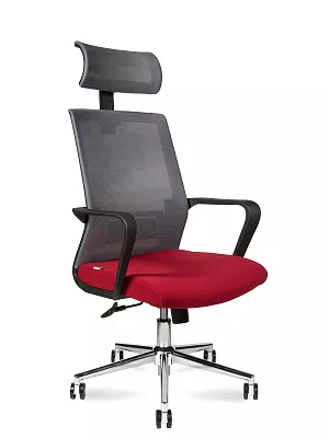 Кресло компьютерное Интер хром серый / вишневый CH-180A-OA2016*АК30-63 chrome base NORDEN