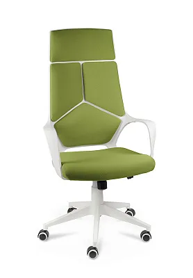Кресло компьютерное NORDEN IQ белый пластик / зеленый ткань CX0898H-0-215