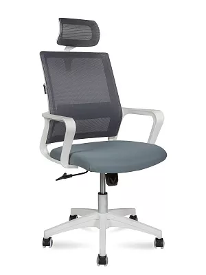 Кресло компьютерное Бит с подголовником белый пластик серый 815AW-AF03-T58 NORDEN
