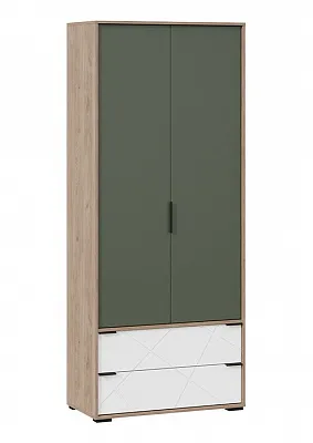Шкаф для одежды комбинированный Лео гикори джексон белый матовый дымчатый зеленый ТД-410.07.22