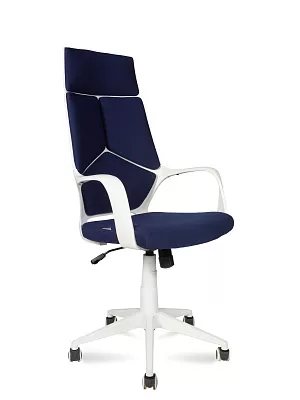 Кресло компьютерное NORDEN IQ ткань белый пластик / темно-синий CX0898H-0-223
