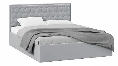 Кровать 160х200 с подъемным механизмом и заглушиной Порто велюр Confetti Silver