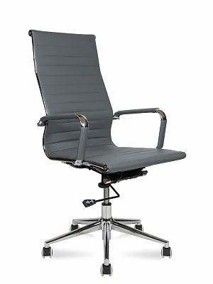 Кресло компьютерное NORDEN Техно хром экокожа серый H-100-45
