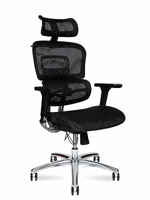 Кресло руководителя (эргономичное) NORDEN Kron aluminium black черный YS-8309H(M+M)