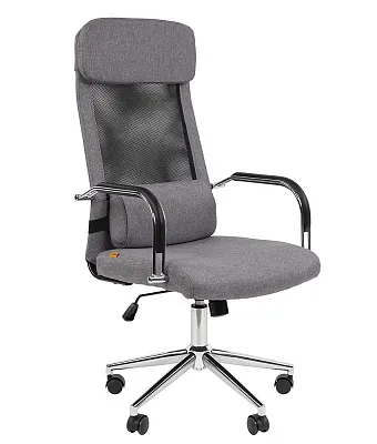 Кресло руководителя CHAIRMAN CH620 светло-серый с поясничной поддержкой