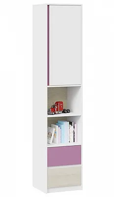 Шкаф комбинированный с накладкой Сканди дуб гарден белый лиловый СМ-386.07.20-20