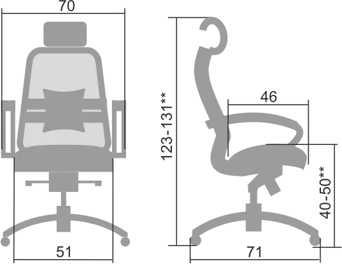 Эргономичное кресло SAMURAI SL-2.04 MPES Черный плюс