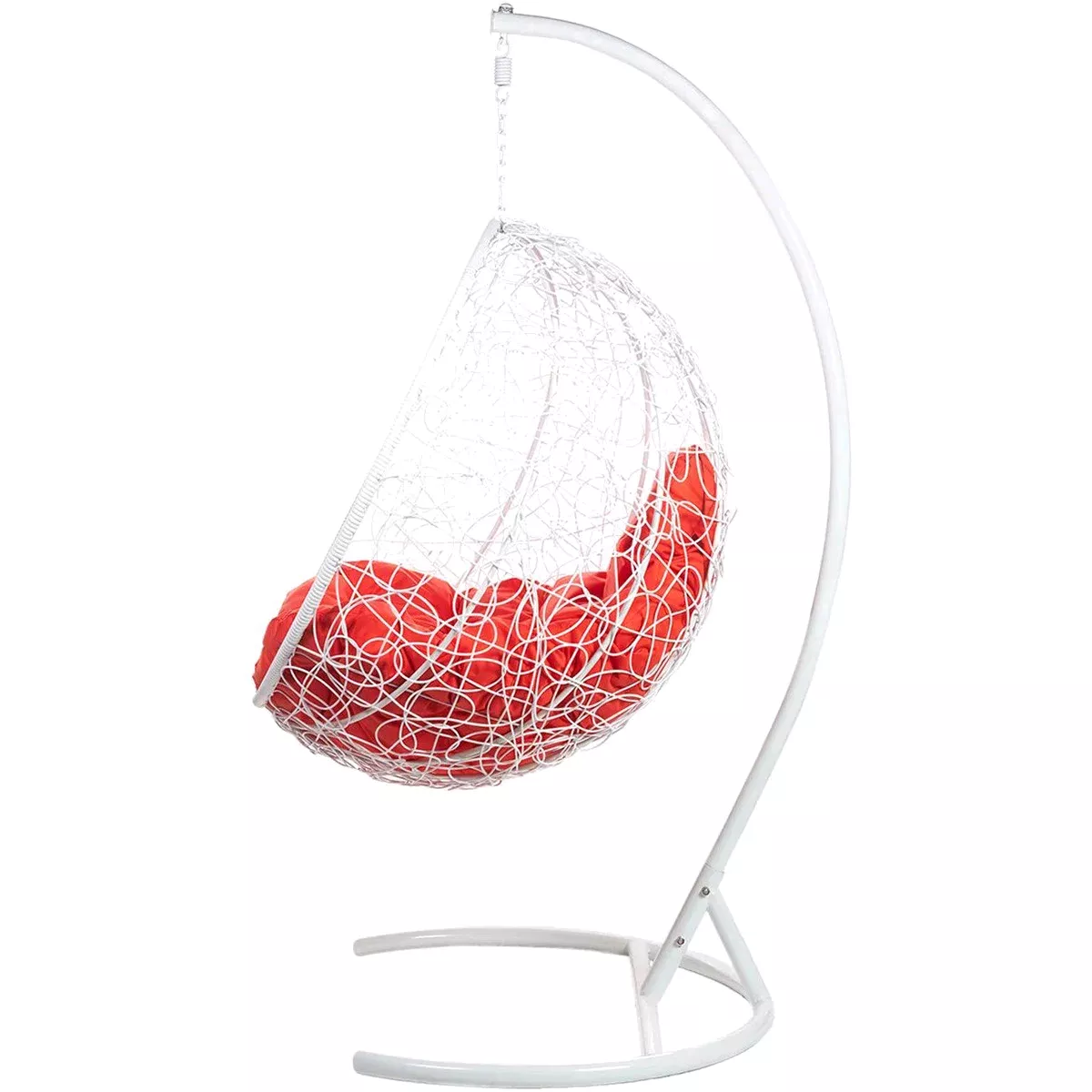 Подвесное кресло Bigarden Kokos White с красной подушкой