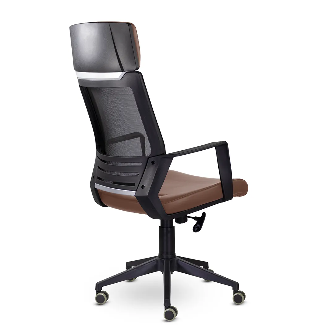 Кресло компьютерное Альт М-811 BLACK PL экокожа S коричневый