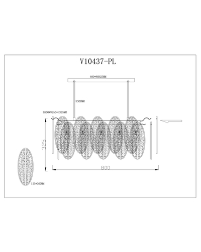 Люстра на штанге Moderli Rimini V10437-PL