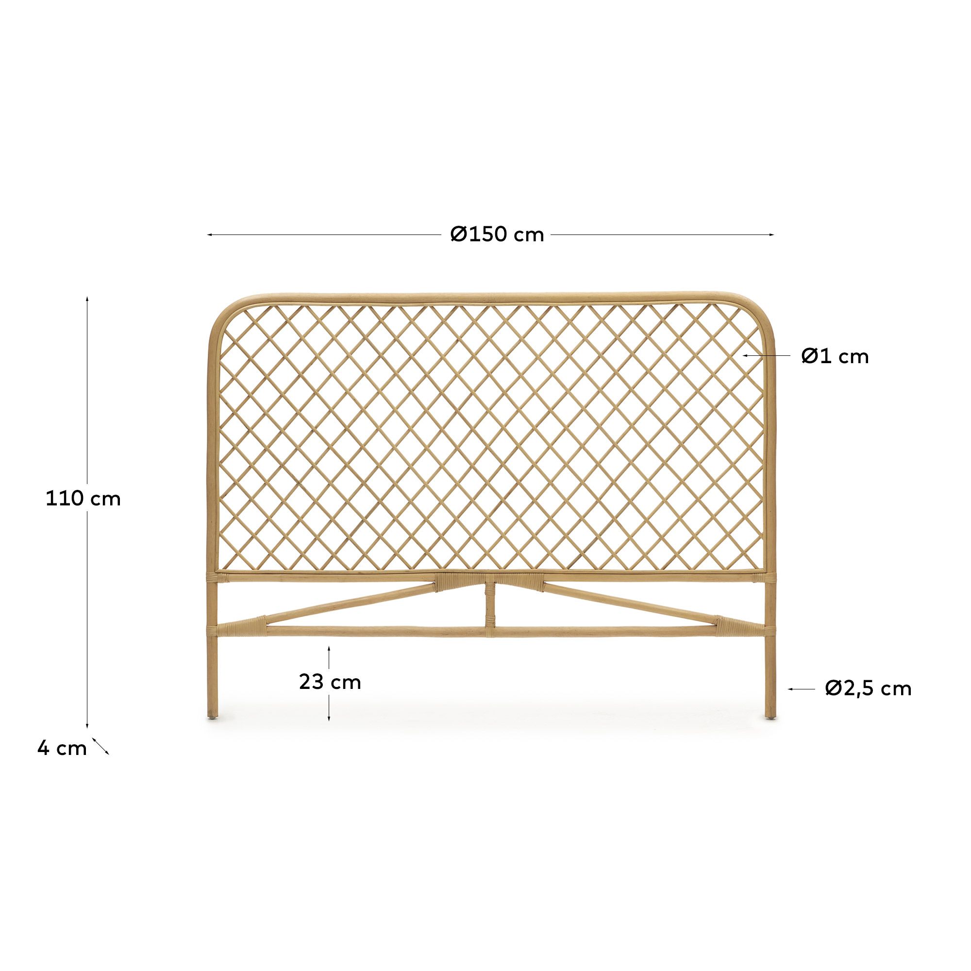 Изголовье La Forma Citlalli ротанг с натуральной отделкой для кроватей шириной 150 см