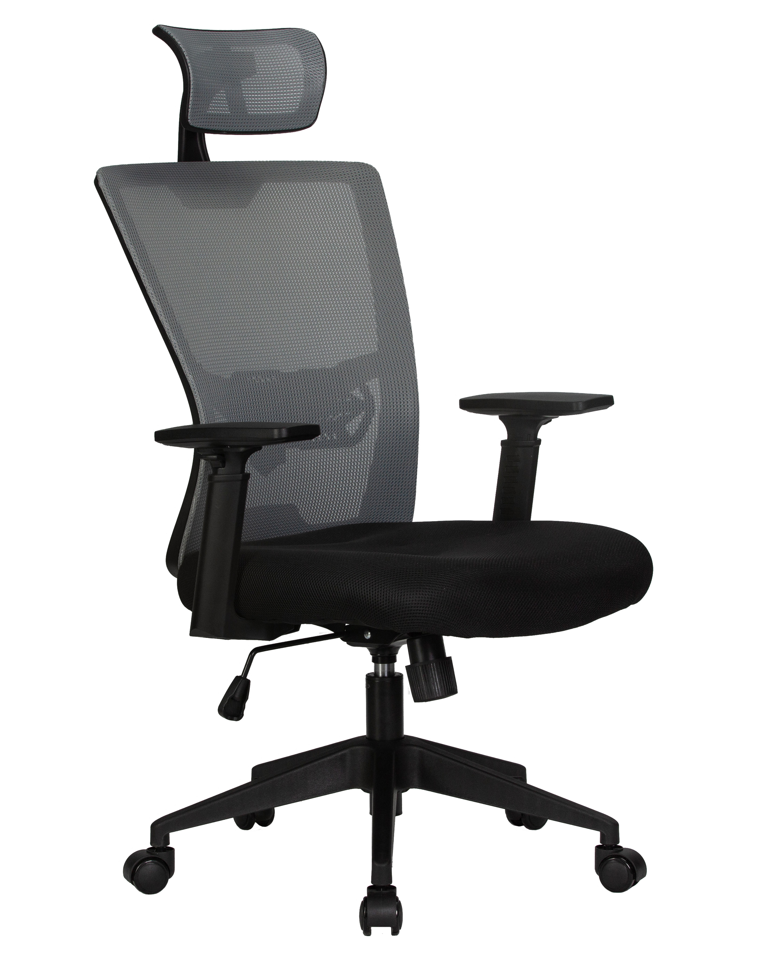 Офисное кресло для персонала DOBRIN NIXON чёрный, серая сетка