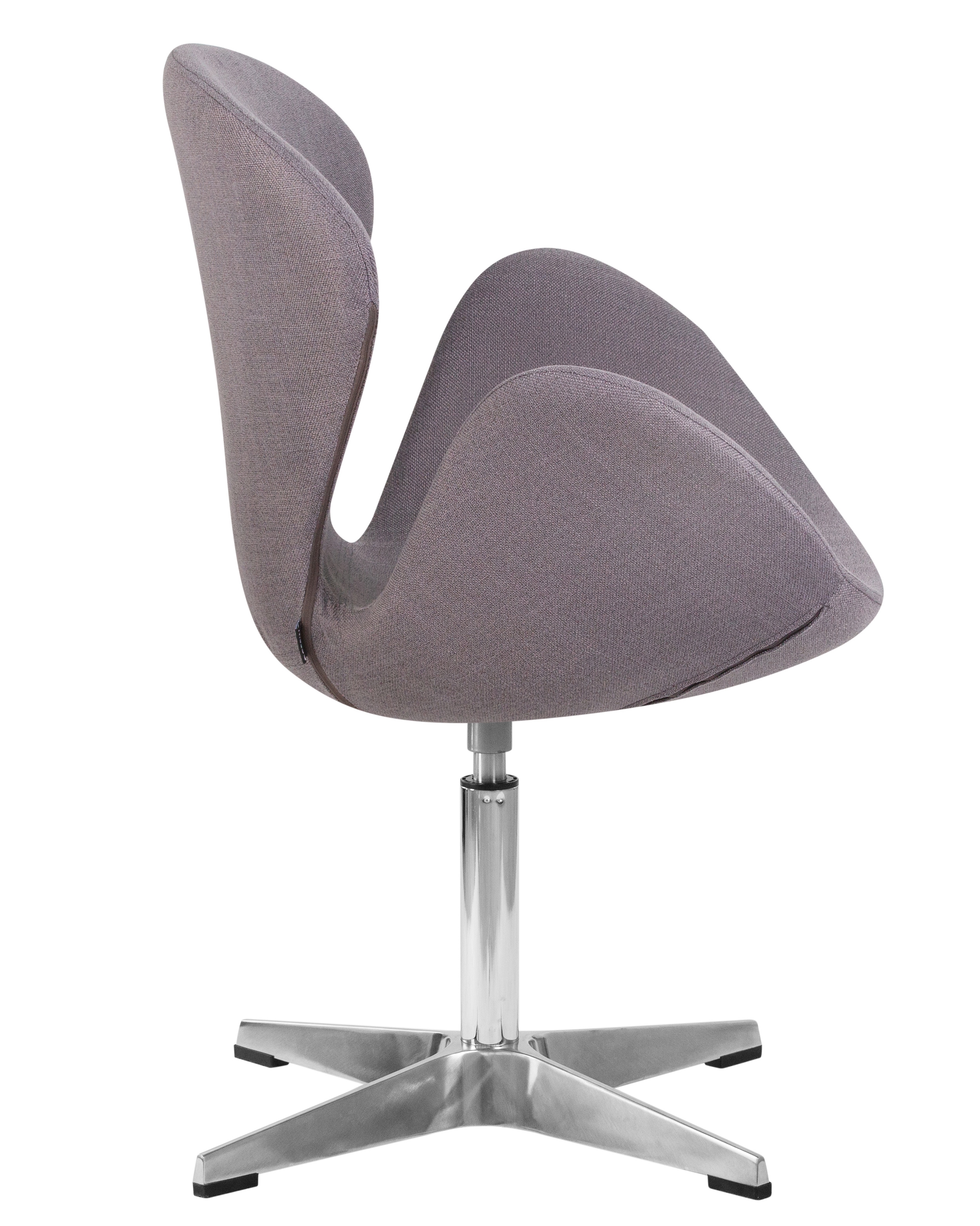 Кресло дизайнерское DOBRIN SWAN серая ткань IF11, алюминиевое основание