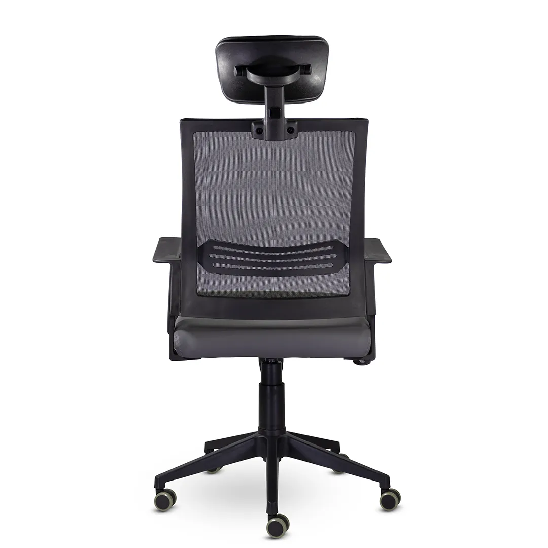 Кресло компьютерное Аэро М-808 BLACK PL Экокожа серый