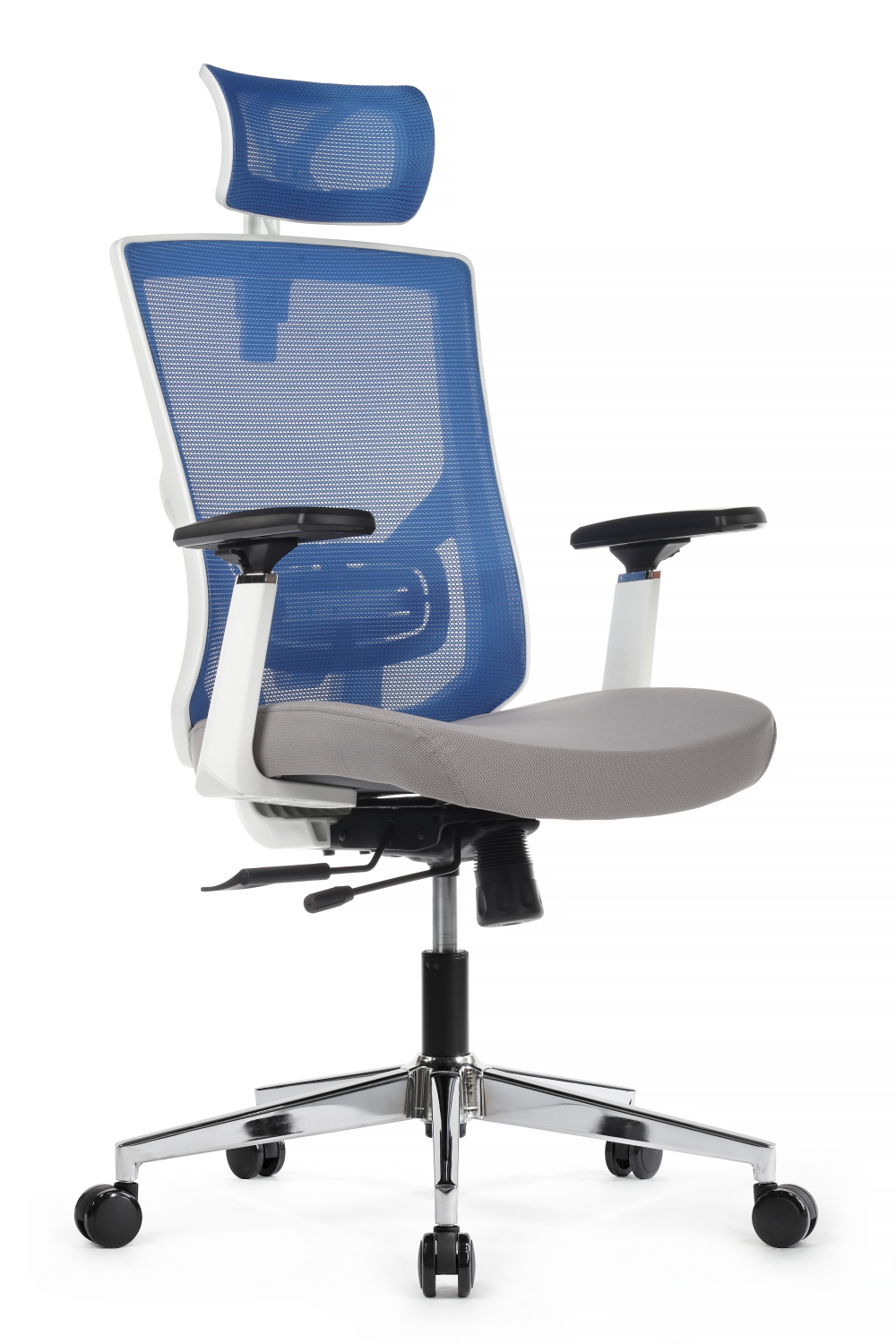 Кресло для персонала Riva Chair Step AW2320 белый пластик серый / синий