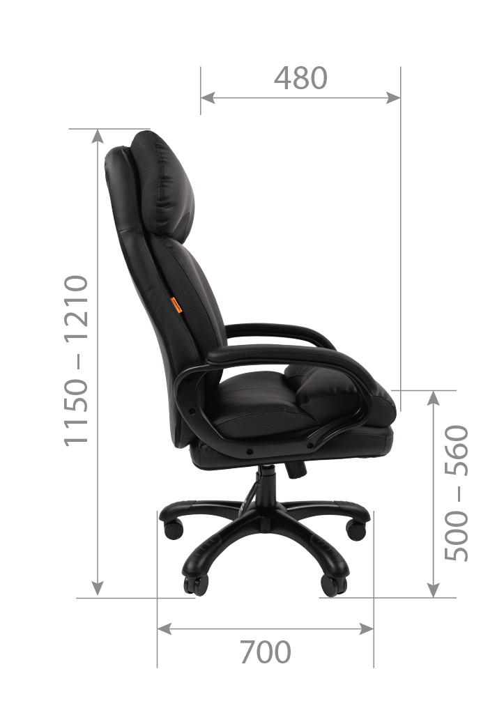 Кресло руководителя CHAIRMAN 505 с подголовником усиленный до150 кг черный