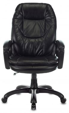 Кресло руководителя Бюрократ CH-868N Leather Venge Black черный