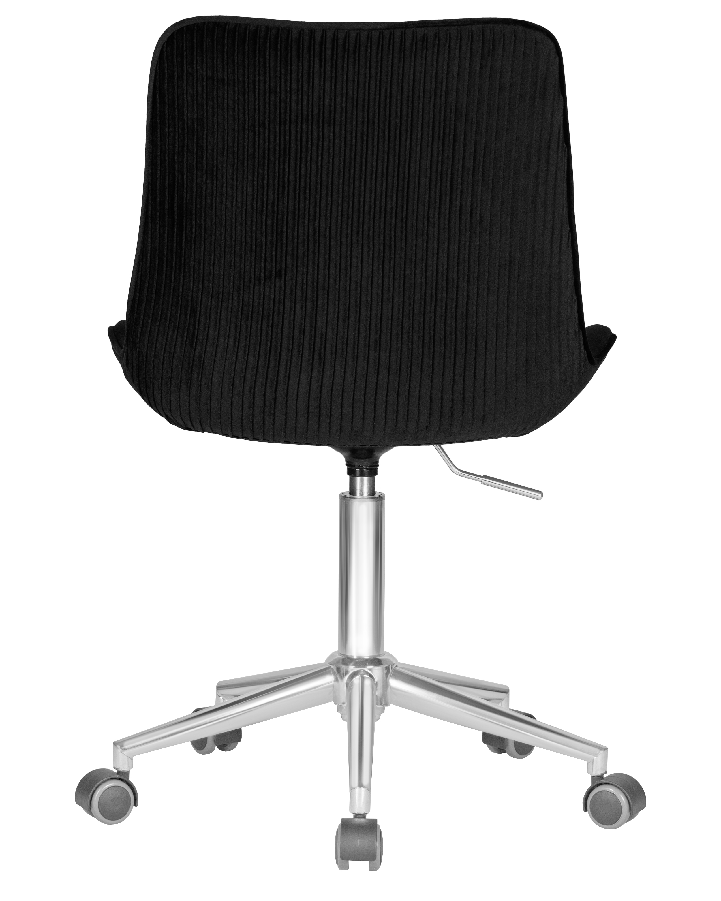 Кресло офисное DOBRIN DORA чёрный велюр 1922-21, хромированная сталь