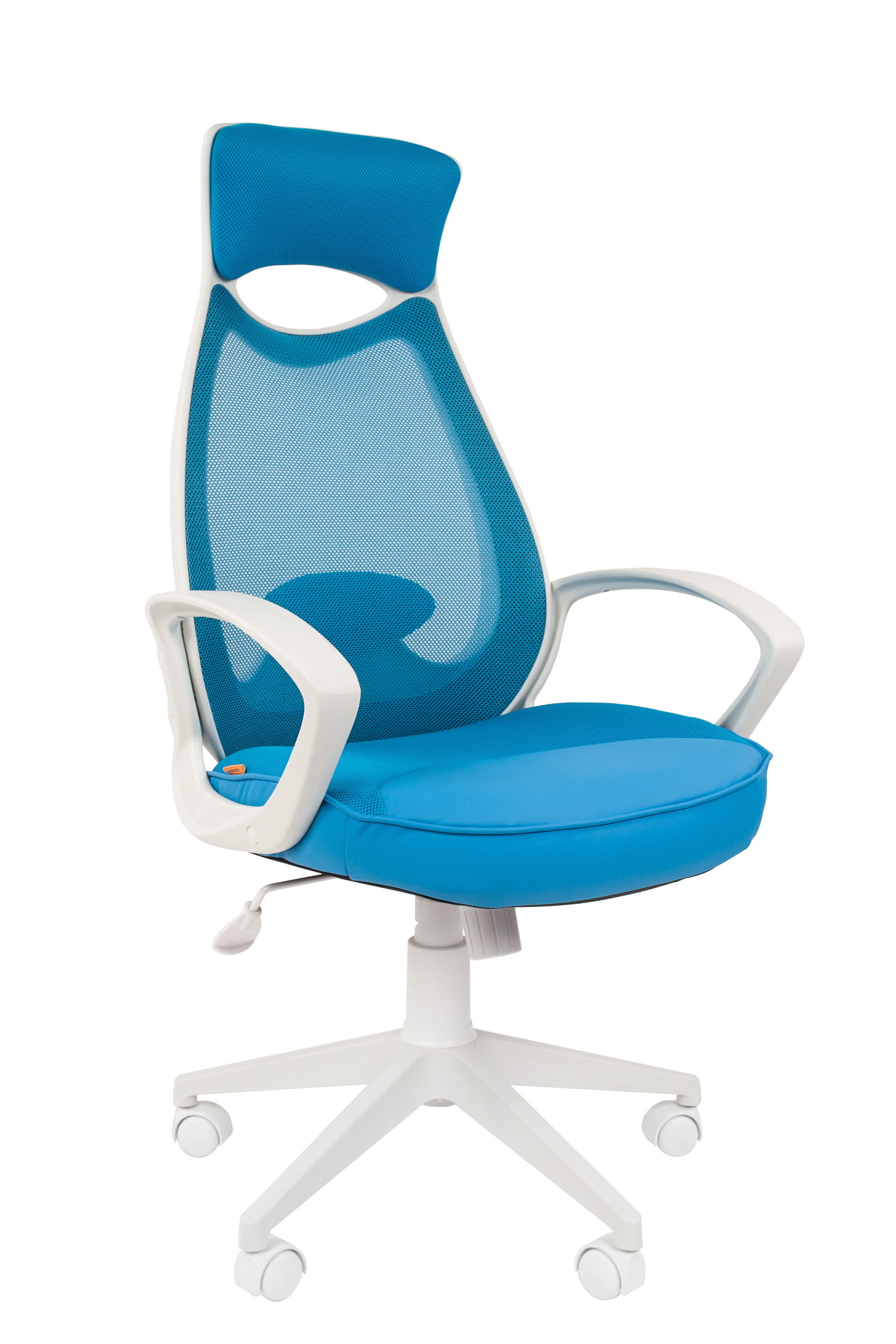 Кресло для руководителя CHAIRMAN 840 WHITE голубой