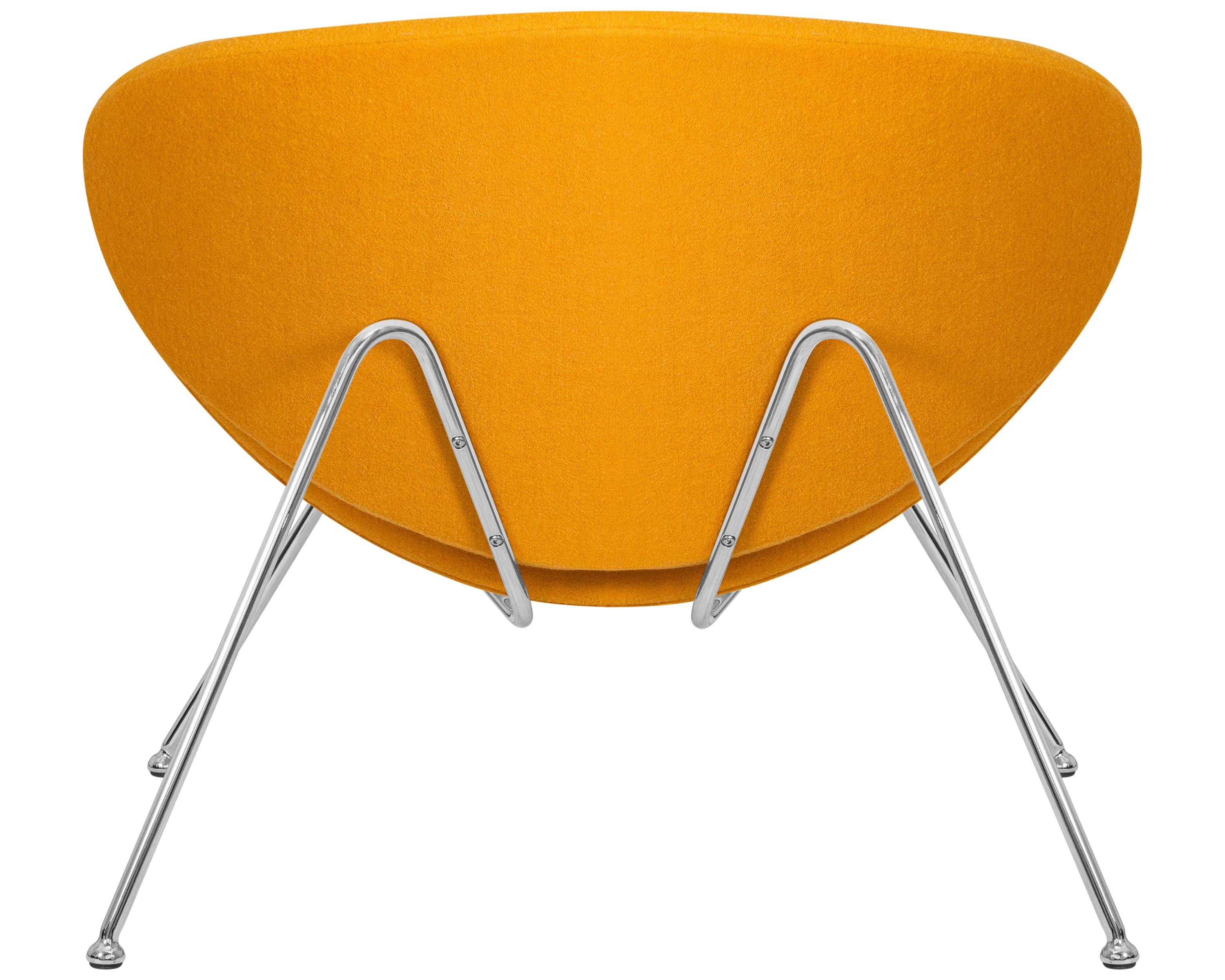 Кресло дизайнерское DOBRIN EMILY желтая ткань AF13, хромированная сталь