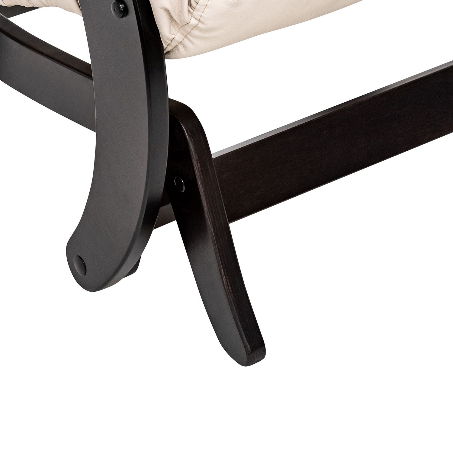 Кресло-качалка Модель 68 Венге текстура, экокожа Varana cappuccino