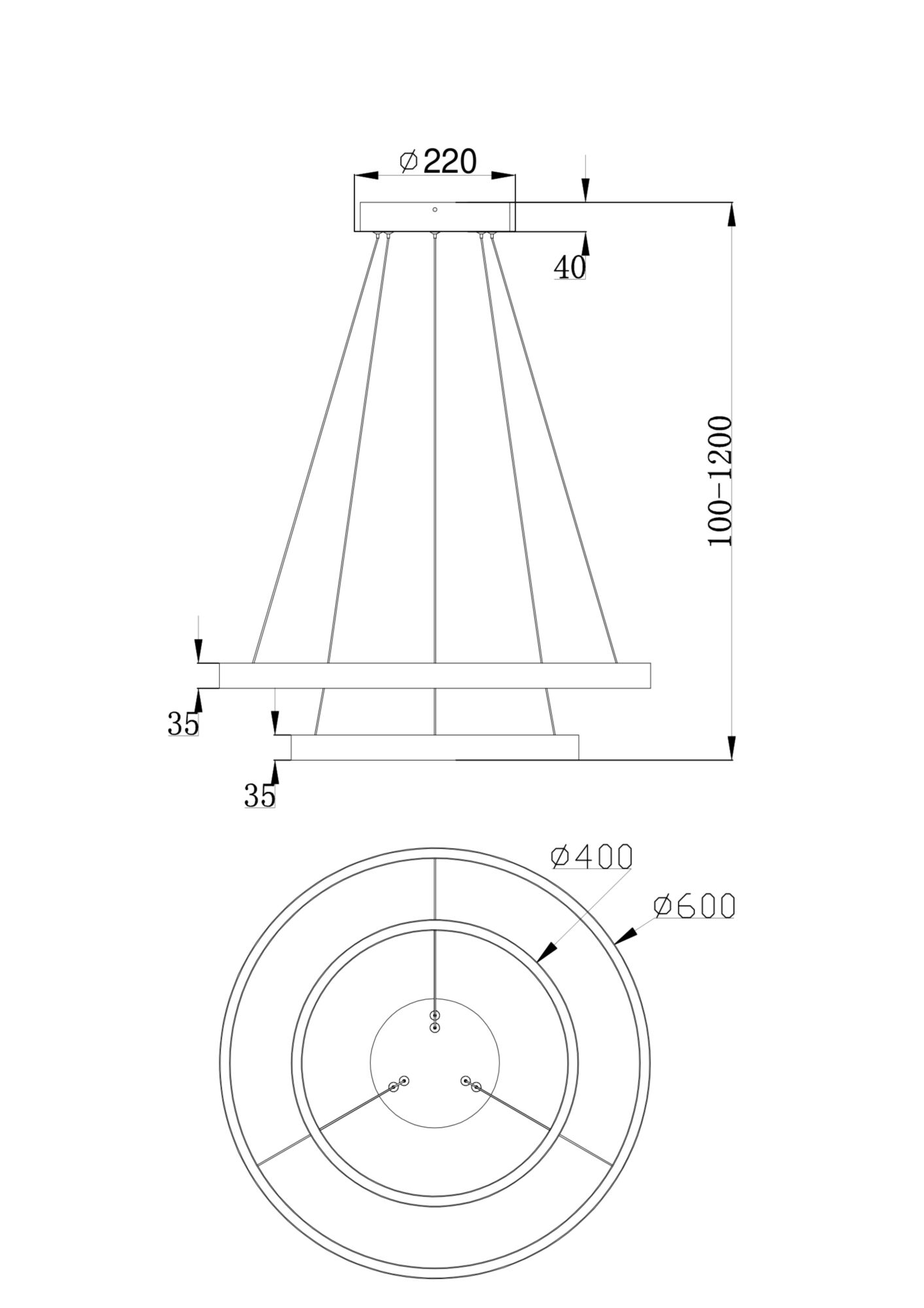 Подвесная люстра Maytoni Technical Rim MOD058PL-L55BS4K