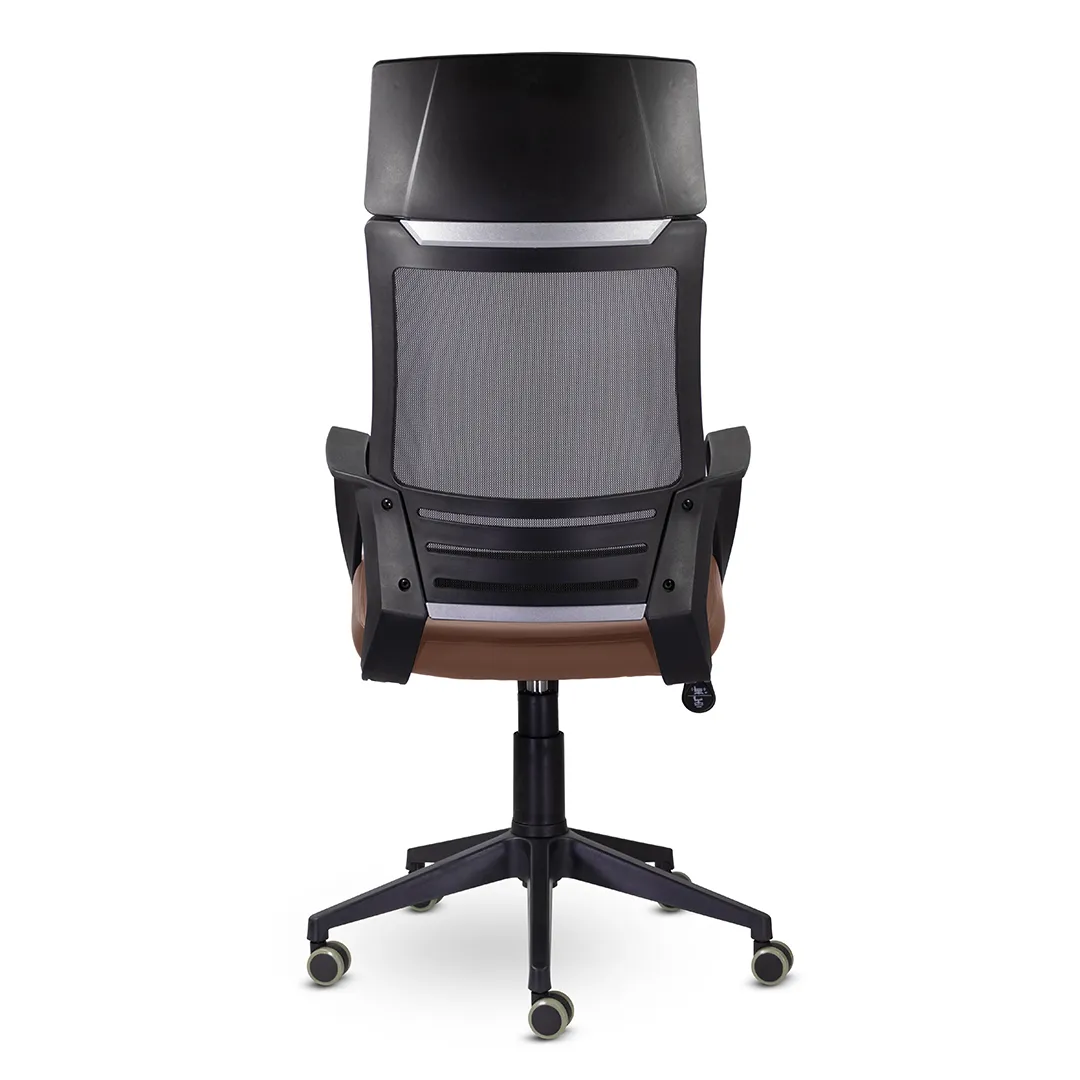 Кресло компьютерное Альт М-811 BLACK PL экокожа S коричневый