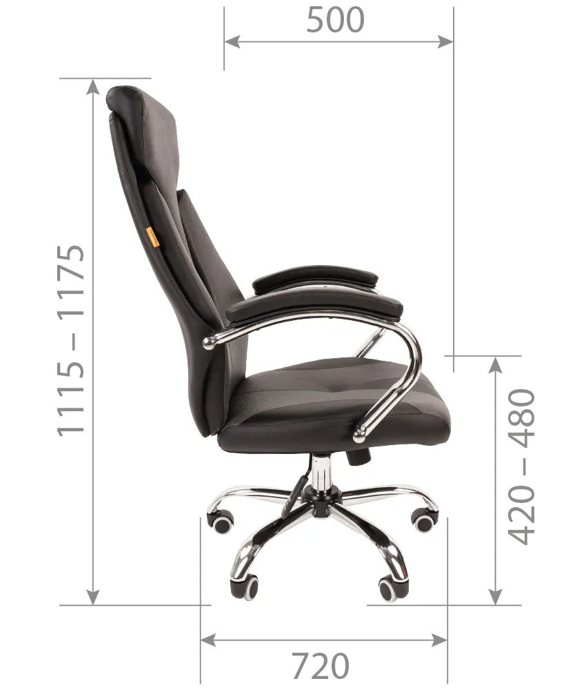 Кресло для руководителя CHAIRMAN 901 Черный / Коричневый