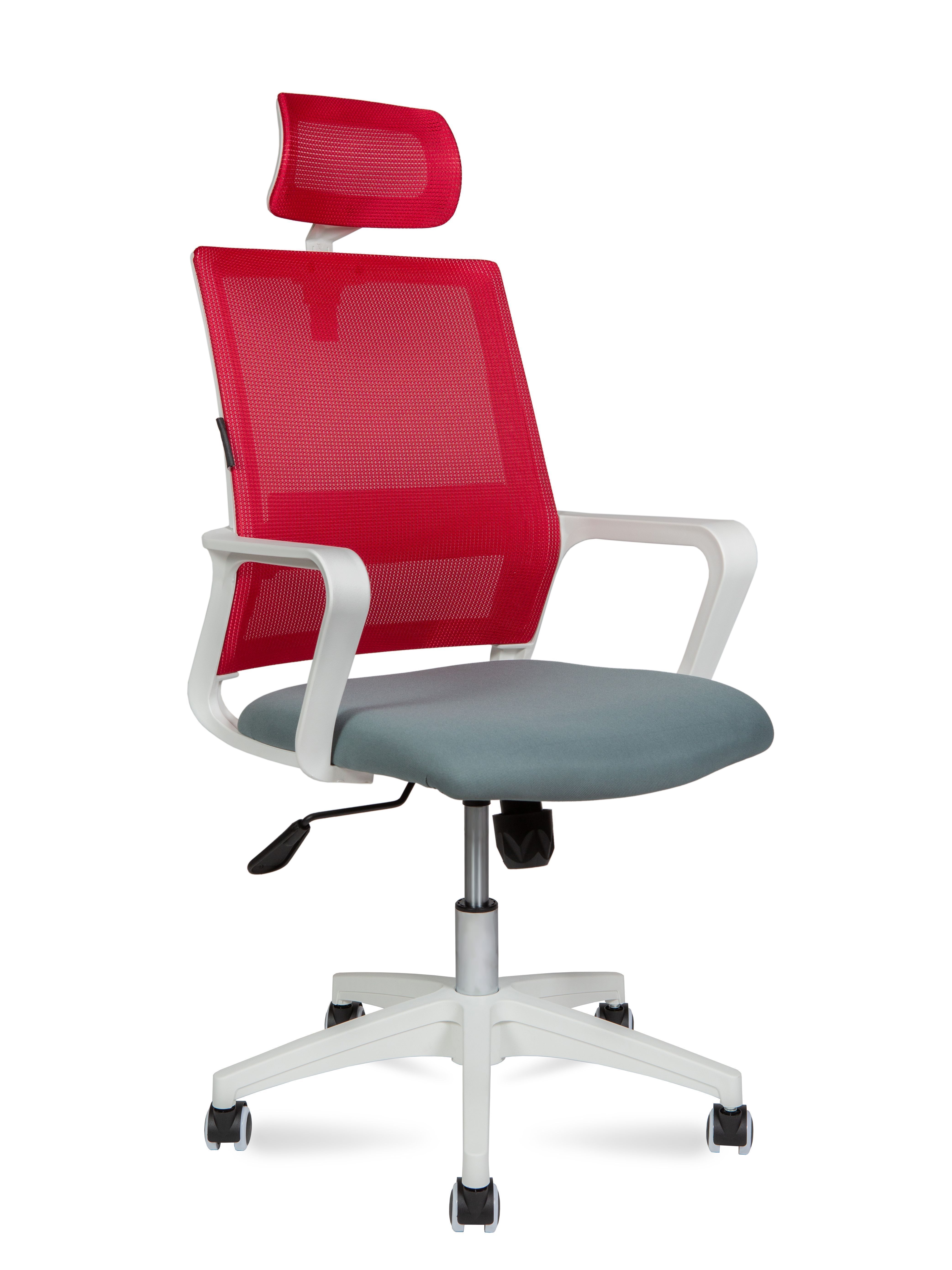 Кресло компьютерное Бит LB белый пластик красный / темно-серый 815BW-AF08-T58 NORDEN