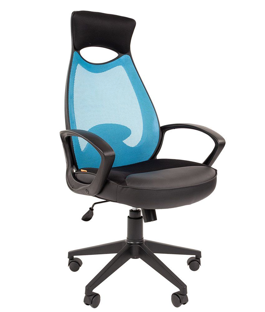 Кресло для руководителя CHAIRMAN 840 BLACK голубой</div>