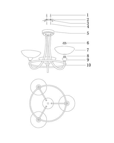 Люстра на штанге Moderli Lione V1200-3C