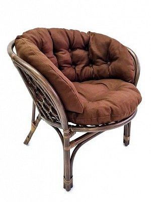 Кресло Багама орех матовый (подушки твил полные коричневые)