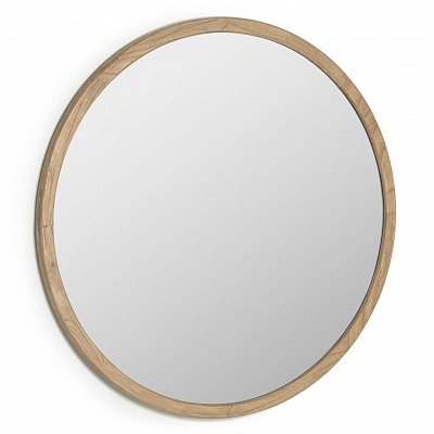 Круглое зеркало La Forma Alum из массива минди 100 см